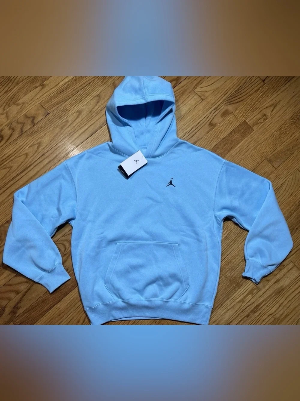 Nike Jordan Brooklyn Oversize Sky Blue Hoodie Logo Men’s sz M NEW!